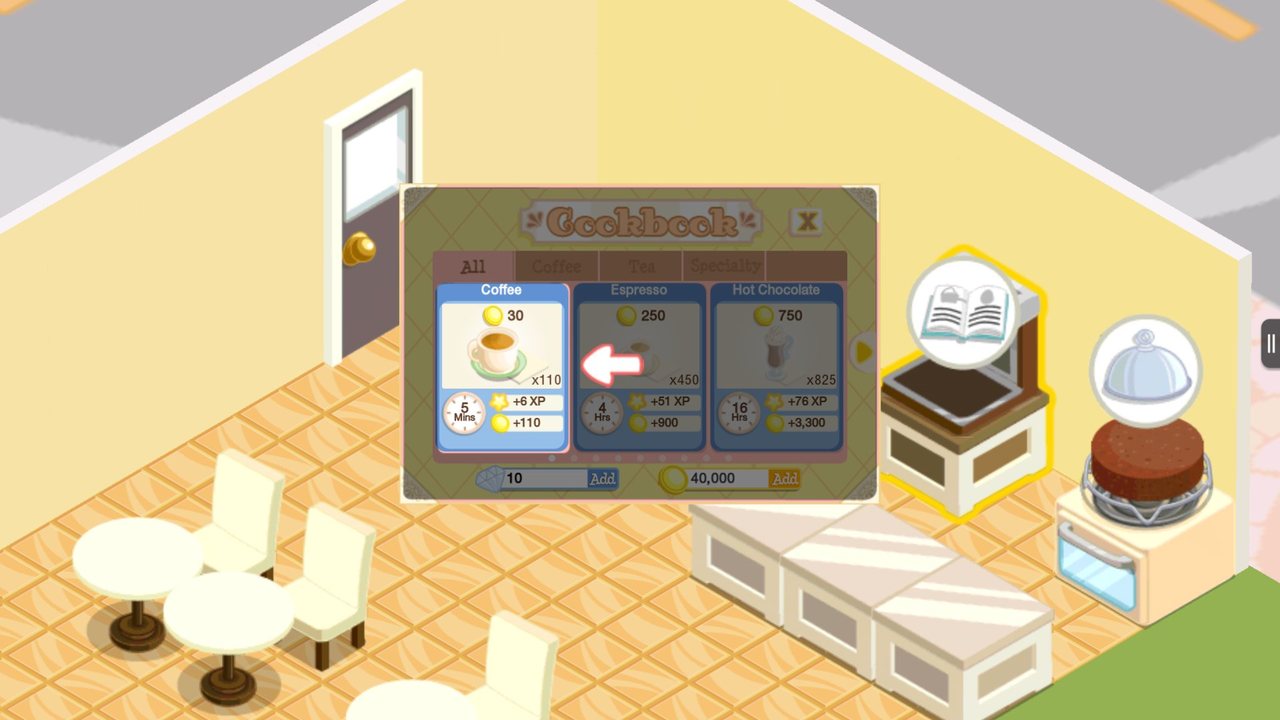 Bakery Story counter and customers